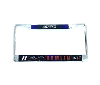 Denny Hamlin Chrome Metal License Plate Frame Denny Hamlin Chrome Metal License Plate Frame