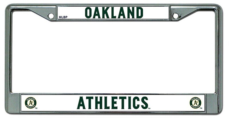 Oakland Athletics Chrome Metal License Plate Frame