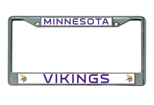 Minnesota Vikings Chrome Metal License Plate Frame