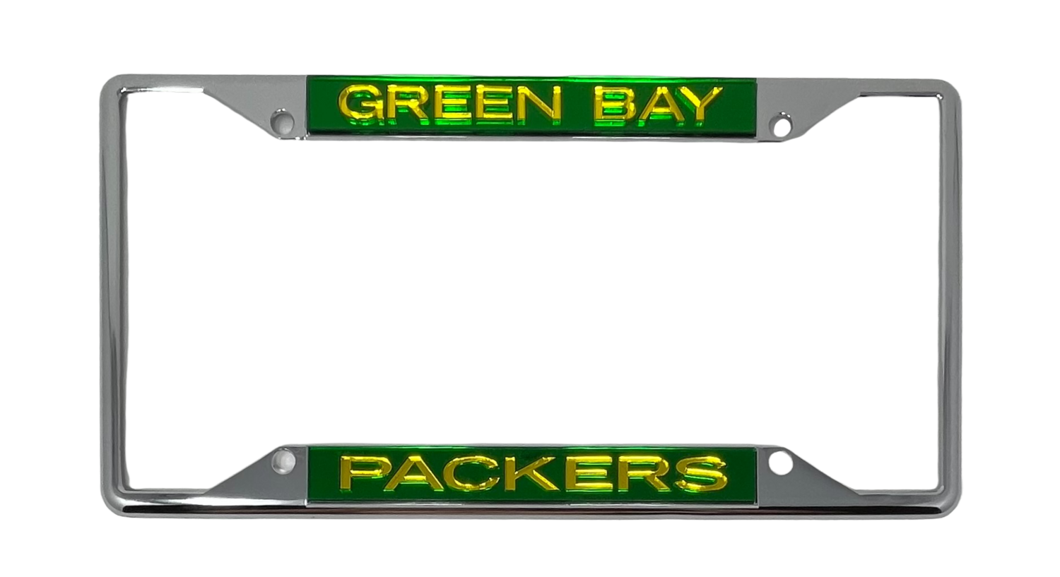 Green Bay Packers Laser Chrome Metal License Plate Frame