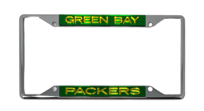 Green Bay Packers Laser Chrome Metal License Plate Frame