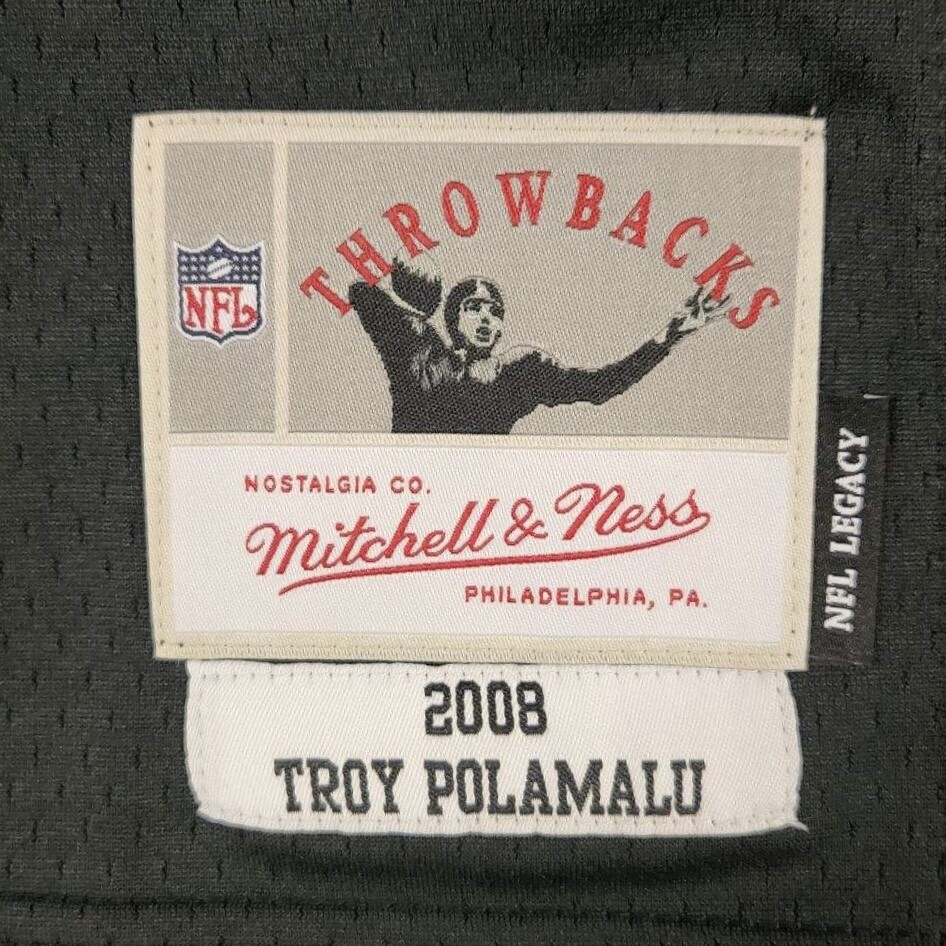 Mitchell & Ness Troy Polamalu 2005 Steelers Throwback Split Legacy Jersey – Men's Black/Gold