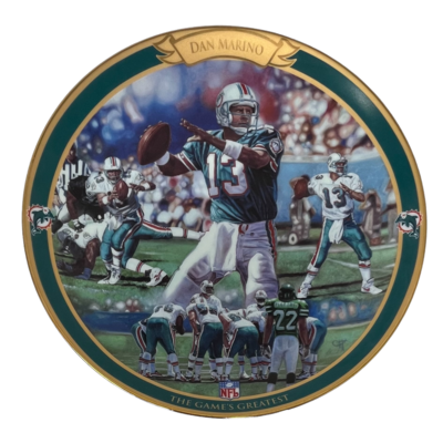 Miami Dolphins Dan Marino Games Greatest Porcelain Collector Plate