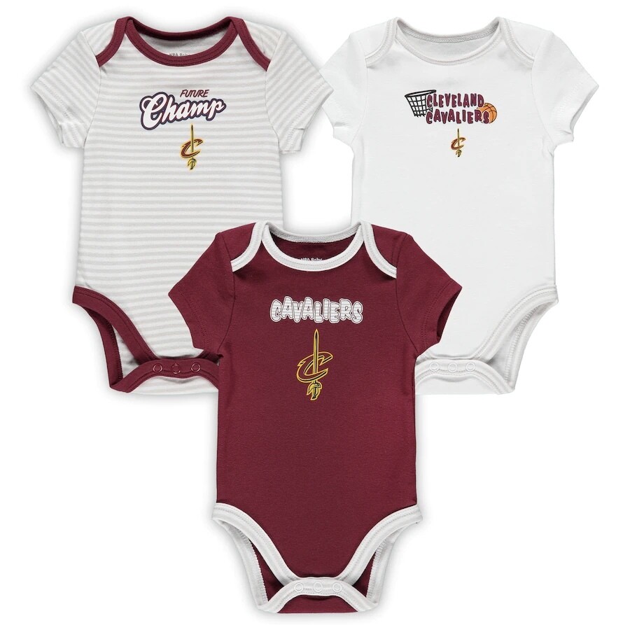 Cleveland Cavaliers Gerber Baby 3 pc. Short Sleeve Onesie Set