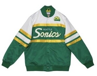 Seattle SuperSonics Men’s Mitchell & Ness Retro Special Script Heavyweight Satin Jacket