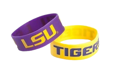 LSU Tigers Rubber Bulk Wrist Bands