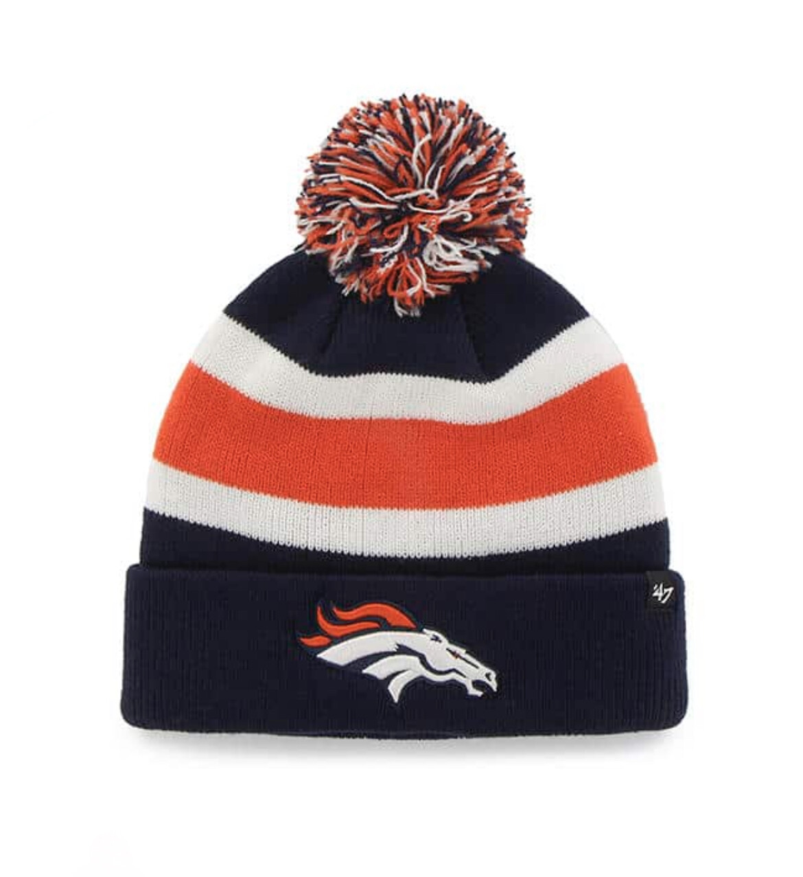 Denver Broncos Men's 47 Brand Breakaway Cuffed Pom Knit Hat