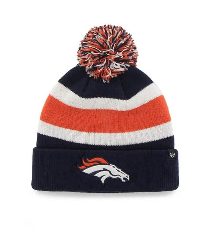 Denver Broncos Men's 47 Brand Breakaway Cuffed Pom Knit Hat