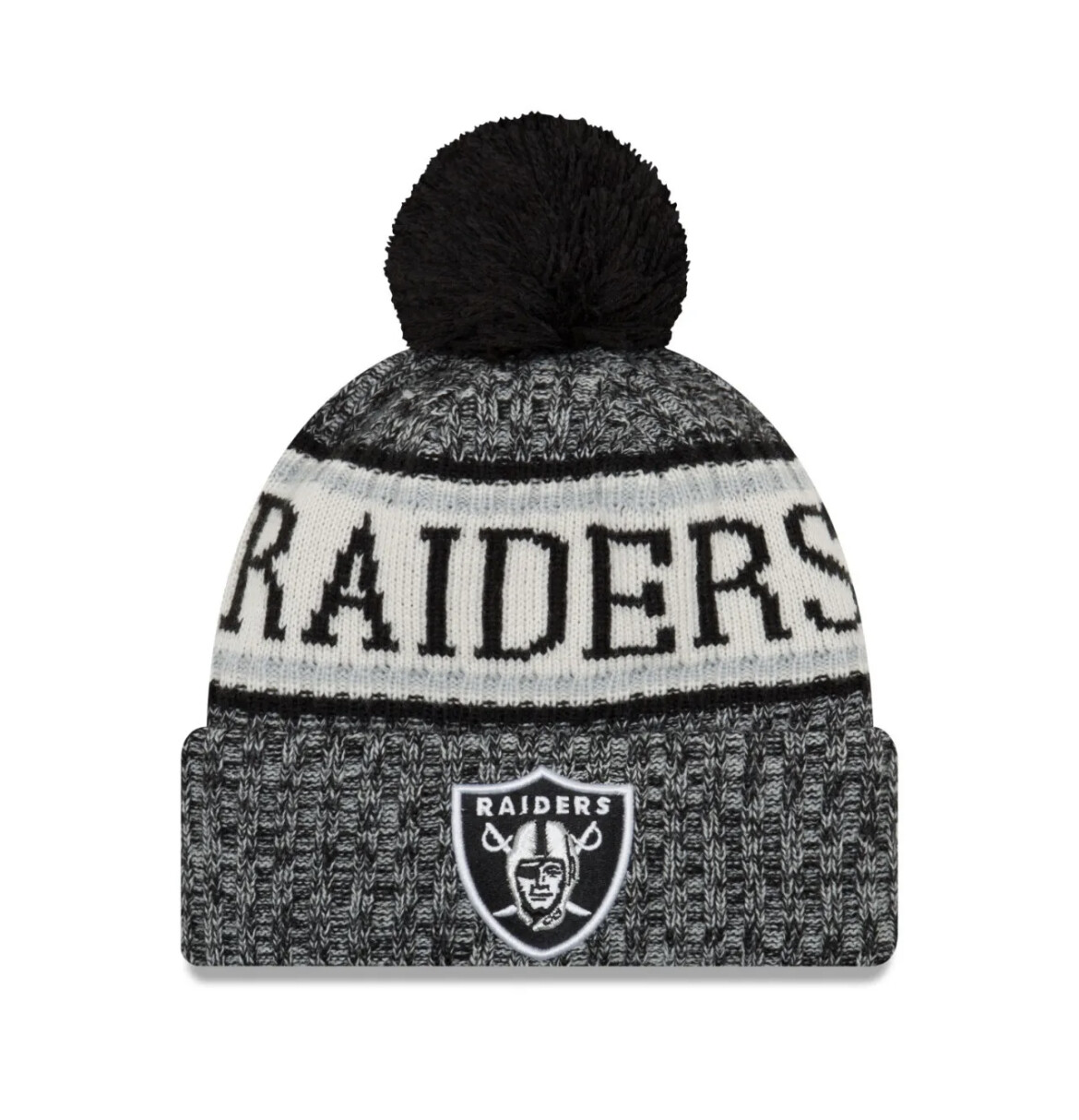 Las Vegas Raiders Men's New Era Cuffed Pom Knit Hat