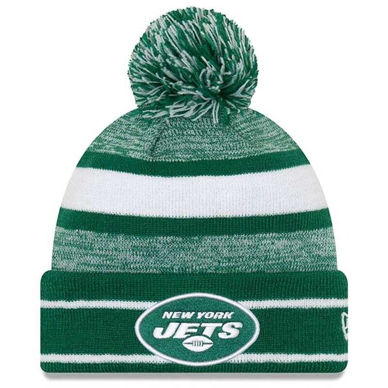 New York Jets Men’s New Era Sideline Pom Cuffed Knit Hat