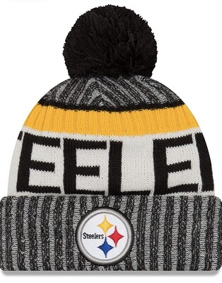 Pittsburgh Steelers Men's New Era Cuffed Pom Knit Hat