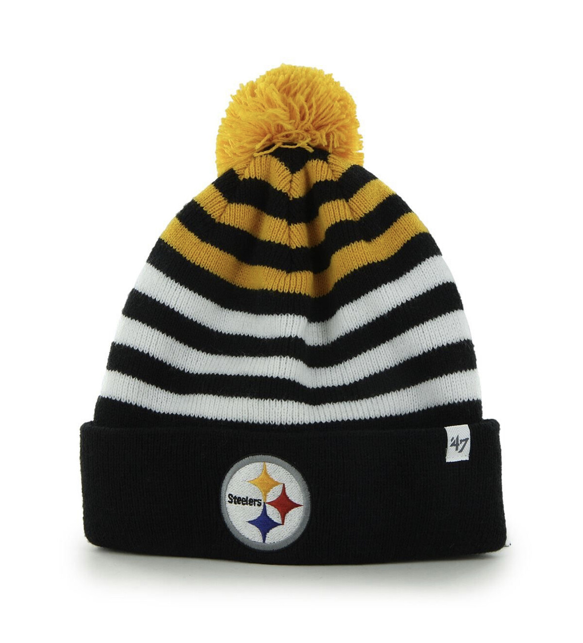 Pittsburgh Steelers Youth Yipes 47 Brand Cuffed Pom Knit Hat