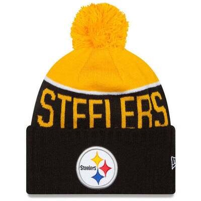 Pittsburgh Steelers Youth New Era Cuffed Pom Knit Hat