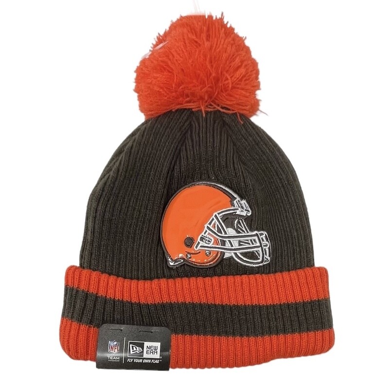 Cleveland Browns New Era Chiller Filler 2 Cuffed Pom Knit Hat