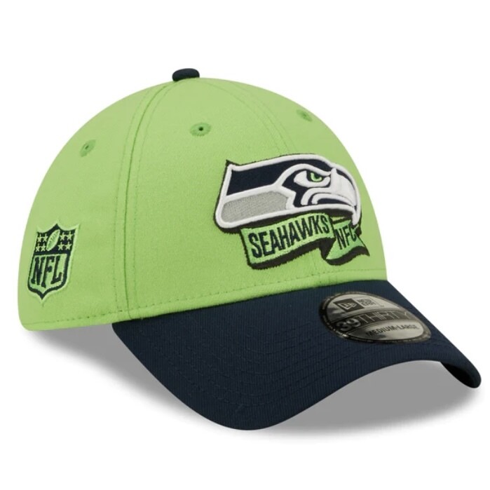 Seattle Seahawks Men’s Neon New Era 39Thirty  Sideline Official Coach Flex Fit Hat