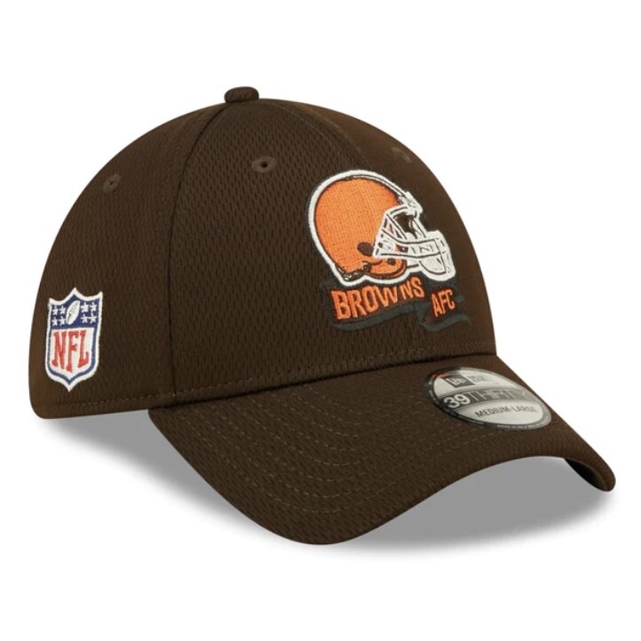 Cleveland Browns Men’s Brown New Era 39Thirty  Sideline Official Coach Flex Fit Hat