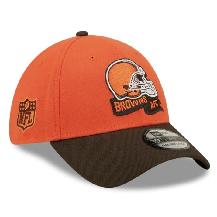 Cleveland Browns Men’s Orange New Era 39Thirty  Sideline Official Coach Flex Fit Hat