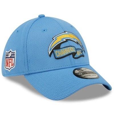 Los Angeles Chargers Men’s Powder Blue New Era 39Thirty  Sideline Official Coach Flex Fit Hat