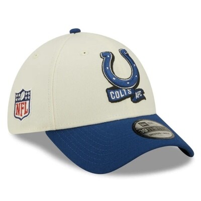 Indianapolis Colts Men’s White New Era 39Thirty  Sideline Official Coach Flex Fit Hat
