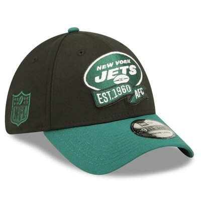 New York Jets Men’s Black New Era 39Thirty  Sideline Official Coach Flex Fit Hat