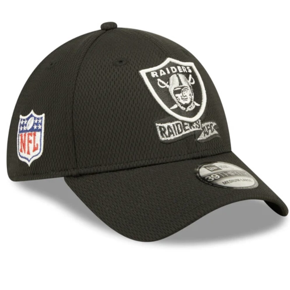 Las Vegas Raiders Men’s Black New Era 39Thirty  Sideline Official Coach Flex Fit Hat