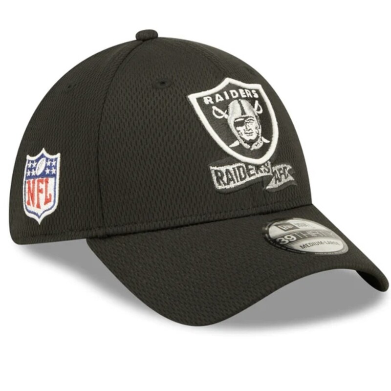 Las Vegas Raiders Men’s Black New Era 39Thirty  Sideline Official Coach Flex Fit Hat