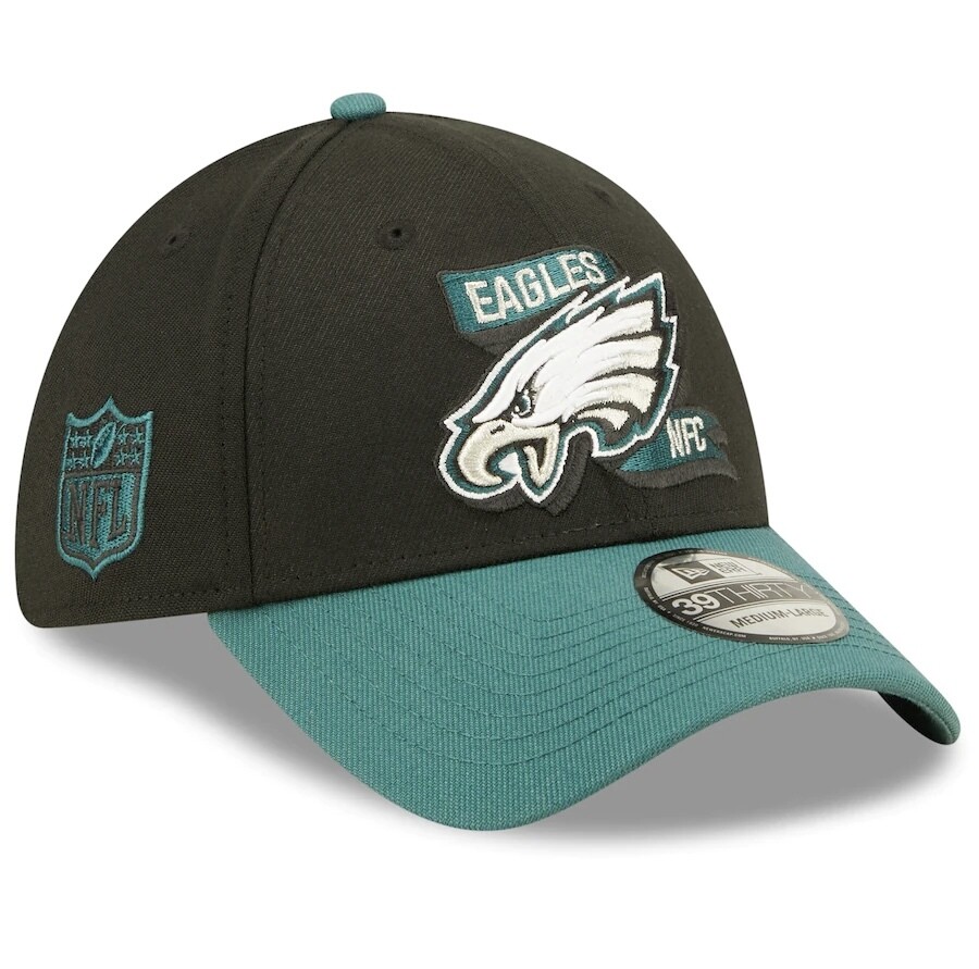 Philadelphia Eagles Men’s Black New Era 39Thirty  Sideline Official Coach Flex Fit Hat