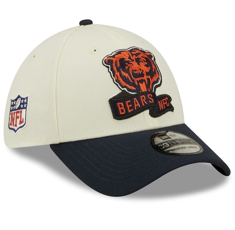 Chicago Bears Men’s White New Era 39Thirty  Sideline Official Coach Flex Fit Hat