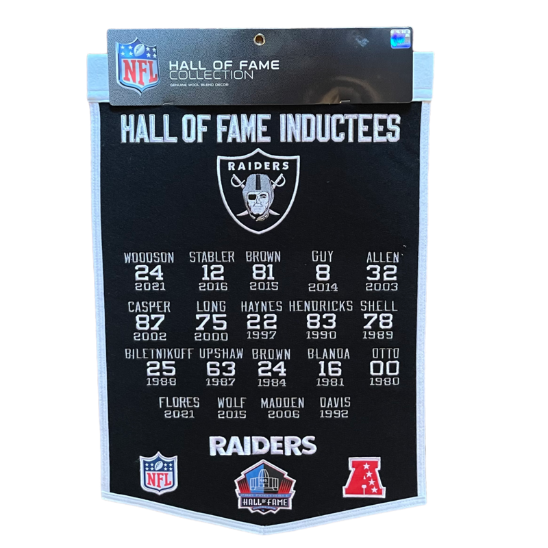Las Vegas Raiders Hall of Fame Inductees Enshrinement Banner