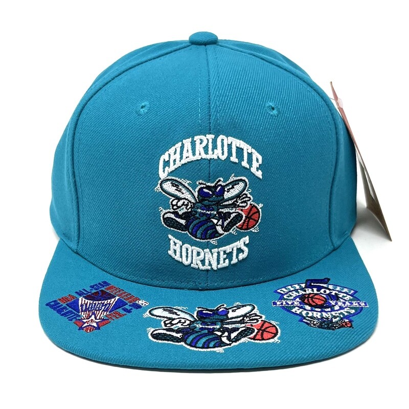 Charlotte Hornets Men’s NBA Front Face Mitchell & Ness Snapback Hat Charlotte Hornets Men’s NBA Front Face Mitchell & Ness Snapback Hat