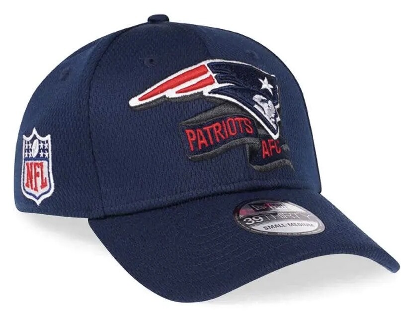 New England Patriots Men’s Blue New Era 39Thirty  Sideline Official Coach Flex Fit Hat