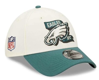 Philadelphia Eagles Men’s Cream New Era 39Thirty  Sideline Official Coach Flex Fit Hat