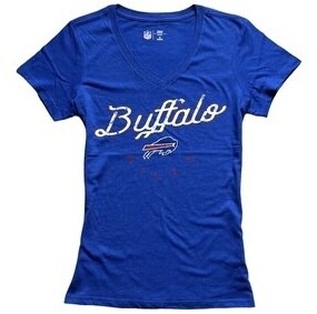 Buffalo Bills Women's Royal Blue V-Neck Short Sleeve Shirt