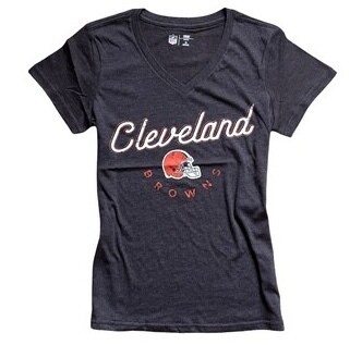 Cleveland Browns Women's V-Neck Short Sleeve Shirt