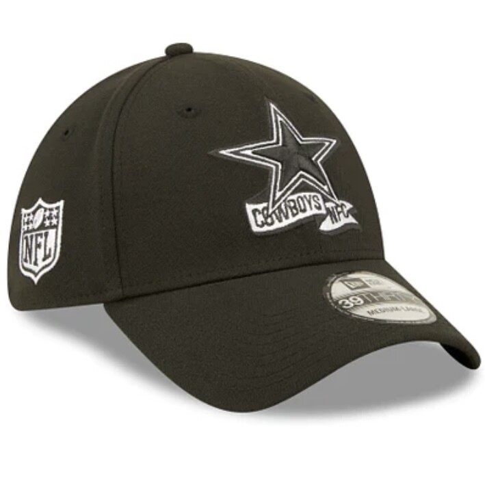 Dallas Cowboys Men’s Black New Era 39Thirty  Sideline Official Coach Flex Fit Hat