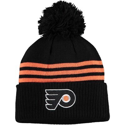 Philadelphia Flyers Men's Adidas Striped Cuffed Pom Knit Hat