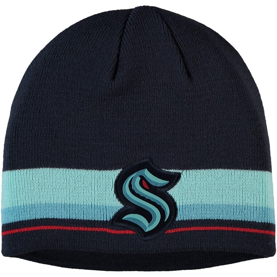 Seattle Kraken Deep Blue Sea Adidas Cuffed Knit Hat