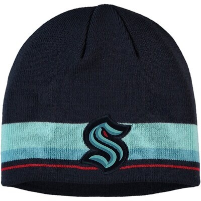 Seattle Kraken Men's Deep Blue Sea Adidas Locker Room Cuffed Knit Hat