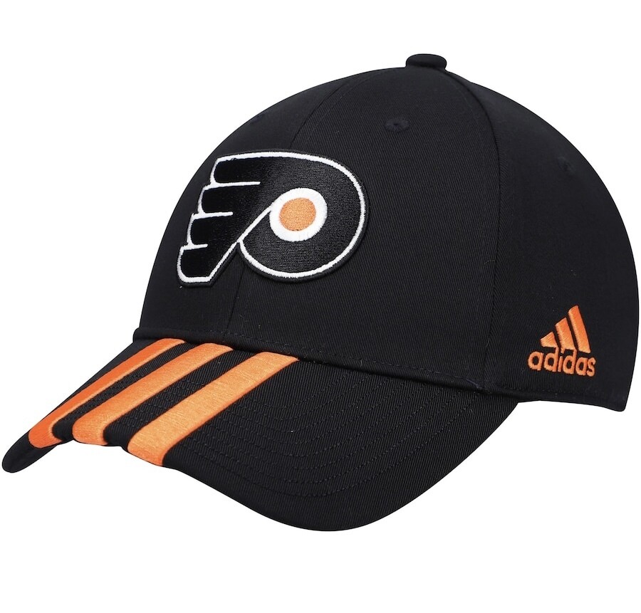 Philadelphia Flyers Men's Striped Locker Room Adidas Adjustable Hat