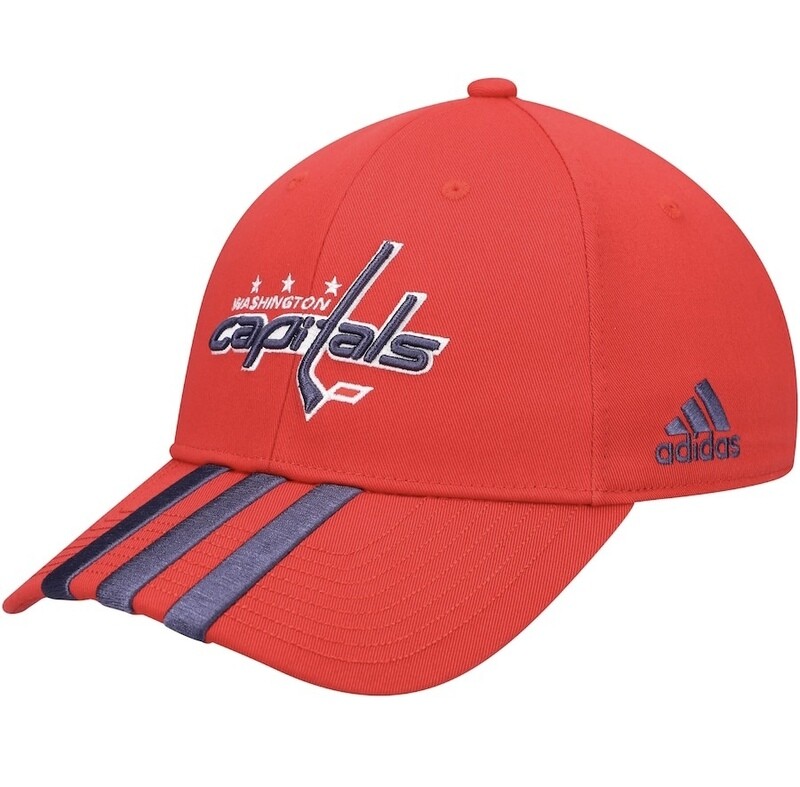 Washington Capitals Men's Striped Locker Room Adidas Adjustable Hat Washington Capitals Men's Striped Locker Room Adidas Adjustable Hat