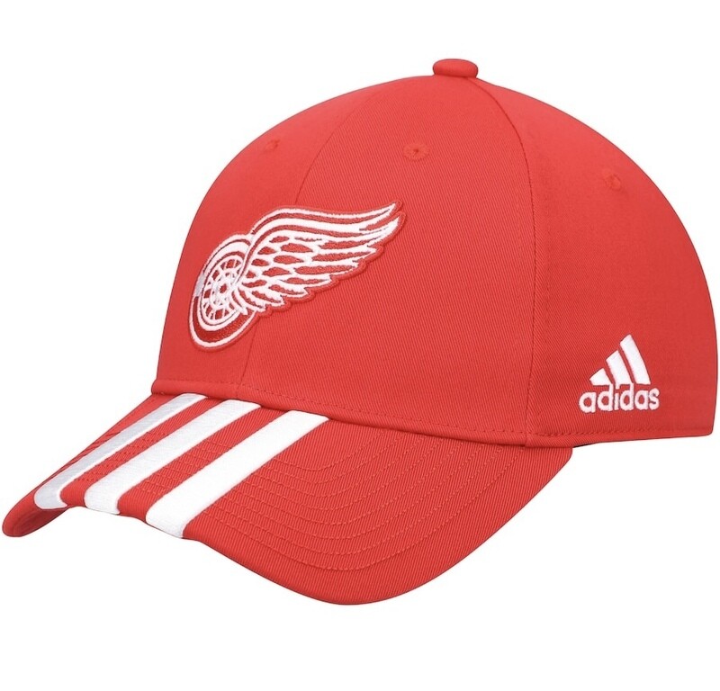 Detroit Red Wings Men's Striped Locker Room Adidas Adjustable Hat