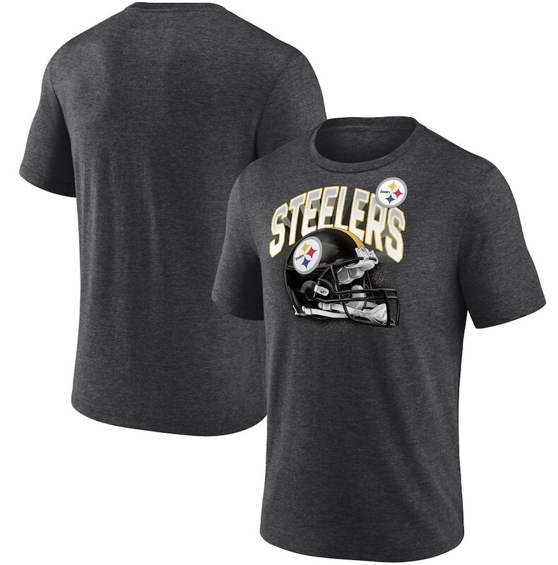 Pittsburgh Steelers Men’s Fanatics Branded Heathered Charcoal End Around Tri-Blend T-Shirt Pittsburgh Steelers Men’s Fanatics Branded Heathered Charcoal End Around Tri-Blend T-Shirt