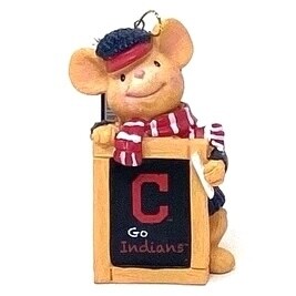 Cleveland Indians Holiday Mouse Christmas Tree Ornament Set of 2