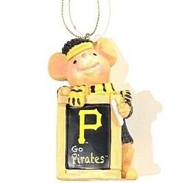 Pittsburgh Pirates Holiday Mouse Christmas Ornament Set of 2