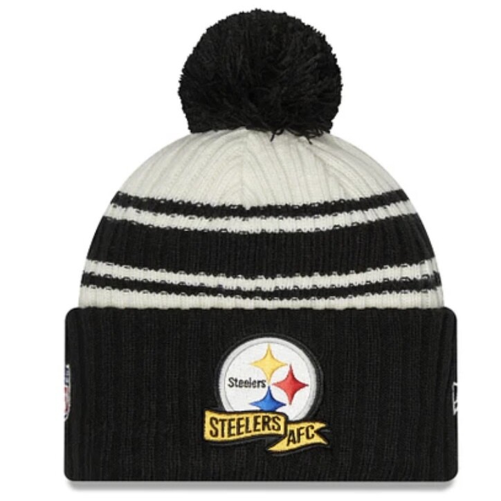 Pittsburgh Steelers Men’s New Era Sideline Cuffed Pom Knit Hat