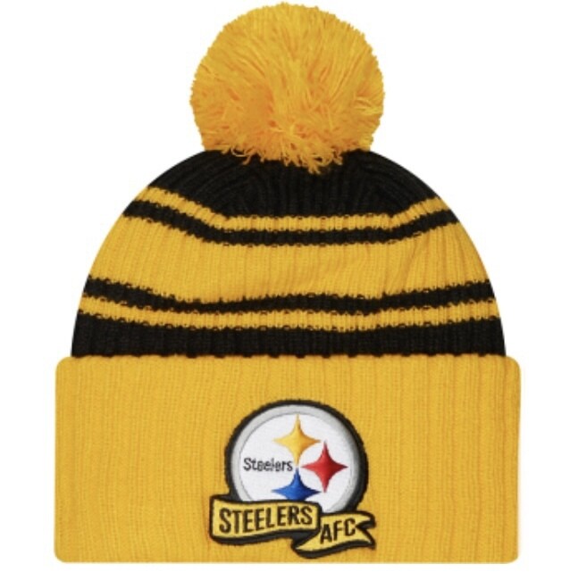 Pittsburgh Steelers Men’s New Era Sideline Cuffed Pom Knit Hat