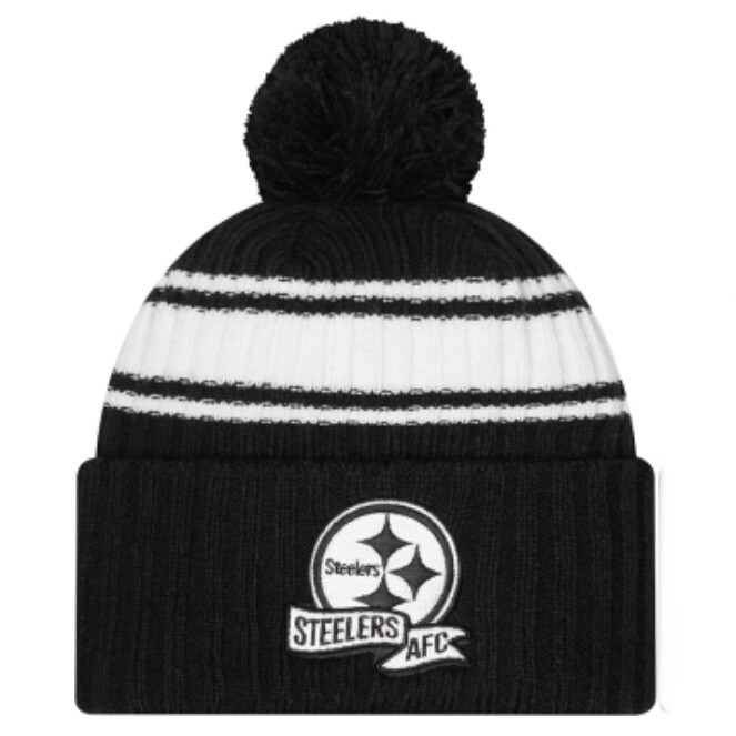 Pittsburgh Steelers Men’s New Era Sideline Cuffed Pom Knit Hat
