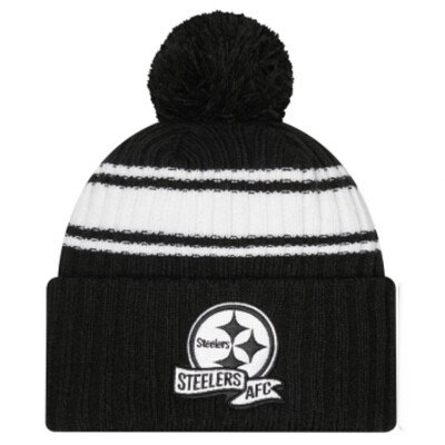 Pittsburgh Steelers Men’s New Era Sideline Cuffed Pom Knit Hat