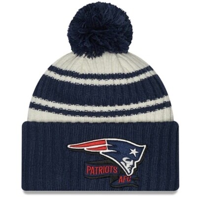 New England Patriots Men’s New Era Sideline Cuffed Pom Knit Hat