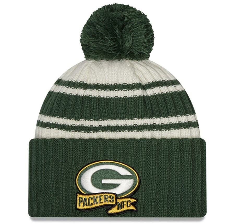 Green Bay Packers Men’s New Era Sideline Cuffed Pom Knit Hat